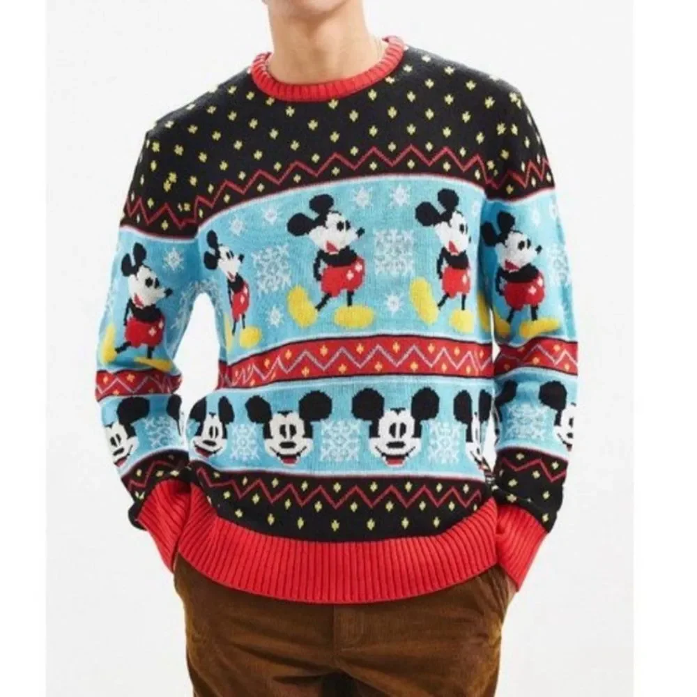 Disney Mickey Mouse Fairisle Knit Ugly Christmas Sweater Men’s Size Medium